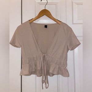 Taupe Short Sleeve Top